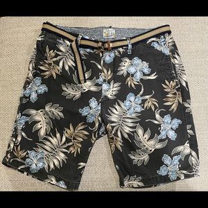 Scotch and Soda Blue Hawaiian Shorts